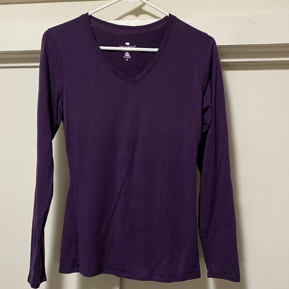Seg'ments, 100% Merino wool, purple V-neck sweater, size M - Picture 1 of 10